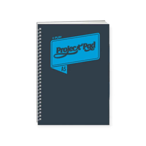 Picture of A5 PROJECT PAD SPIRAL NOTEBOOK BLACK/BLUE W/3 DIVIDERS 100PG